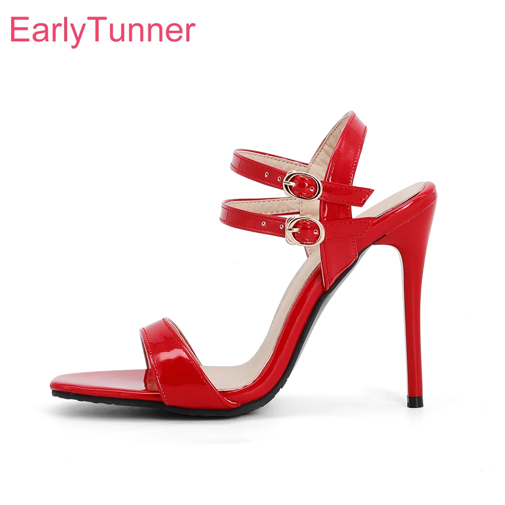 Leather Classic Strap - Gloednieuwe Klassieke Rood Zwart Vrouwen Sandalen