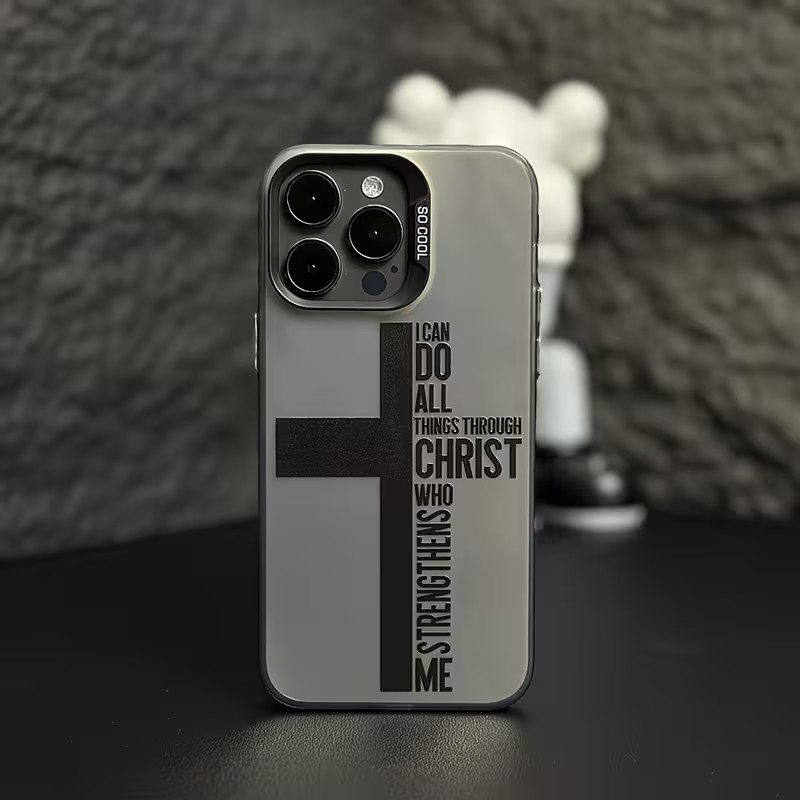 Apple Iphone 15 Pro Max - Anti-vingerafdruk Cross Bible telefoonhoesje voor iPhone