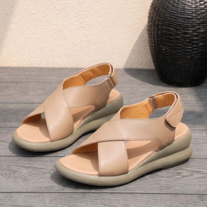Leather Classic Strap - Klassieke damesschoenen Luxe lederen sandalen met