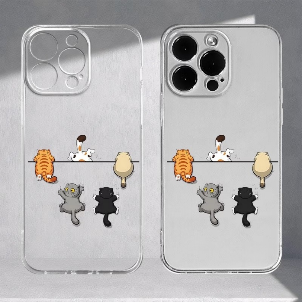 Apple Iphone 15 Pro Max - Vijf schattige kattenprint telefoonhoesjes voor iPhone