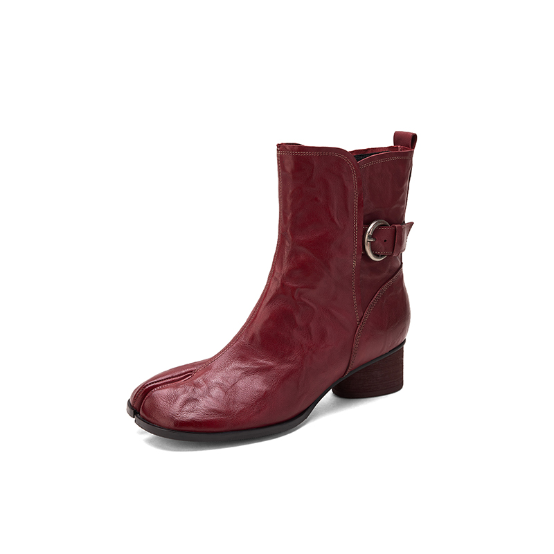 Leather Classic Strap - Handgemaakte Tabi-enkellaarzen van echt leer en