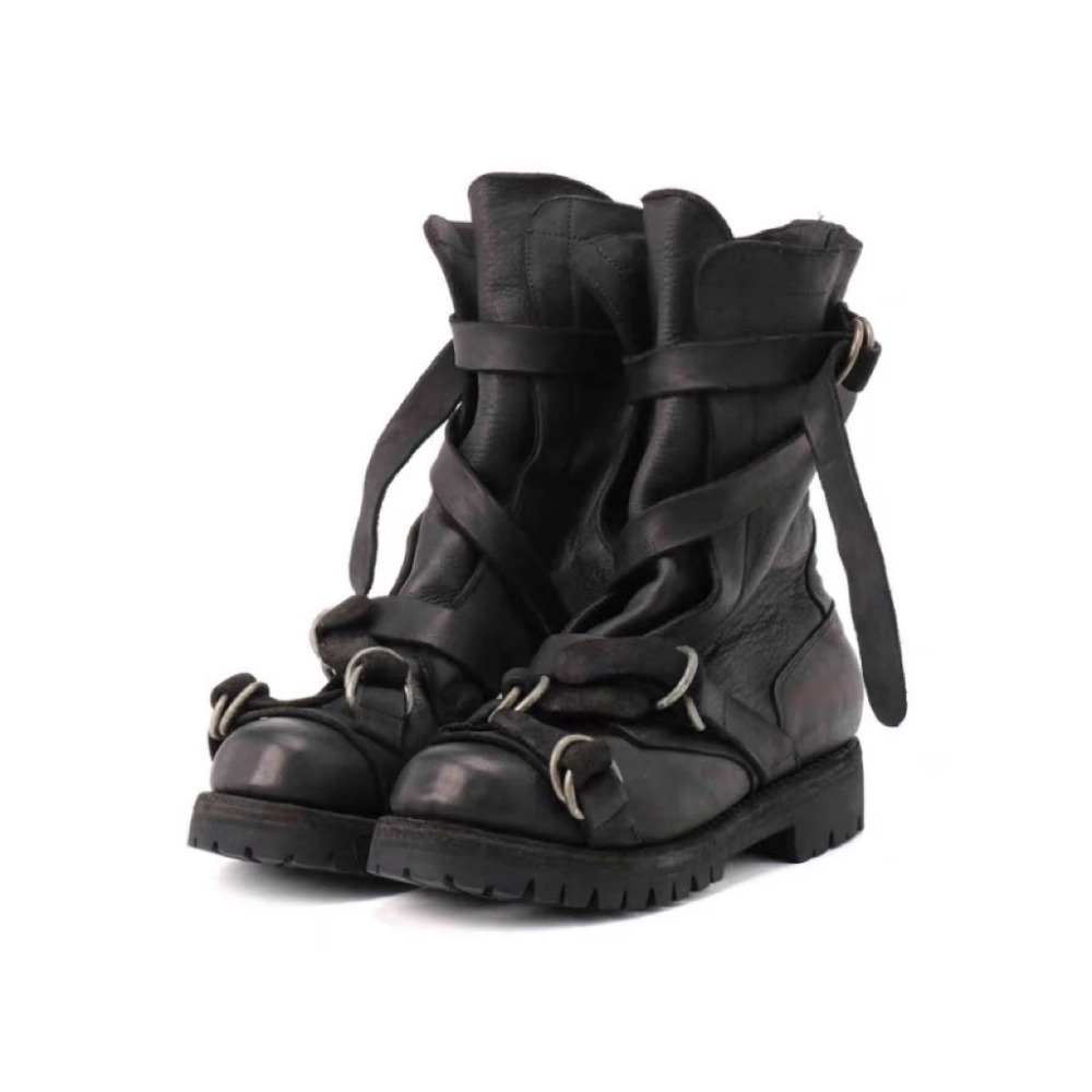 Leather Classic Strap - Leren motorlaarzen voor heren Punk Retro