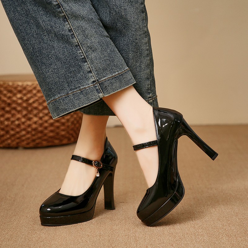 Klassieke dames plateauhakken  - Leather Classic Strap recensie en prijs